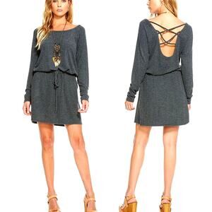Chaser love knit hi-lo strappy drawstring dress M